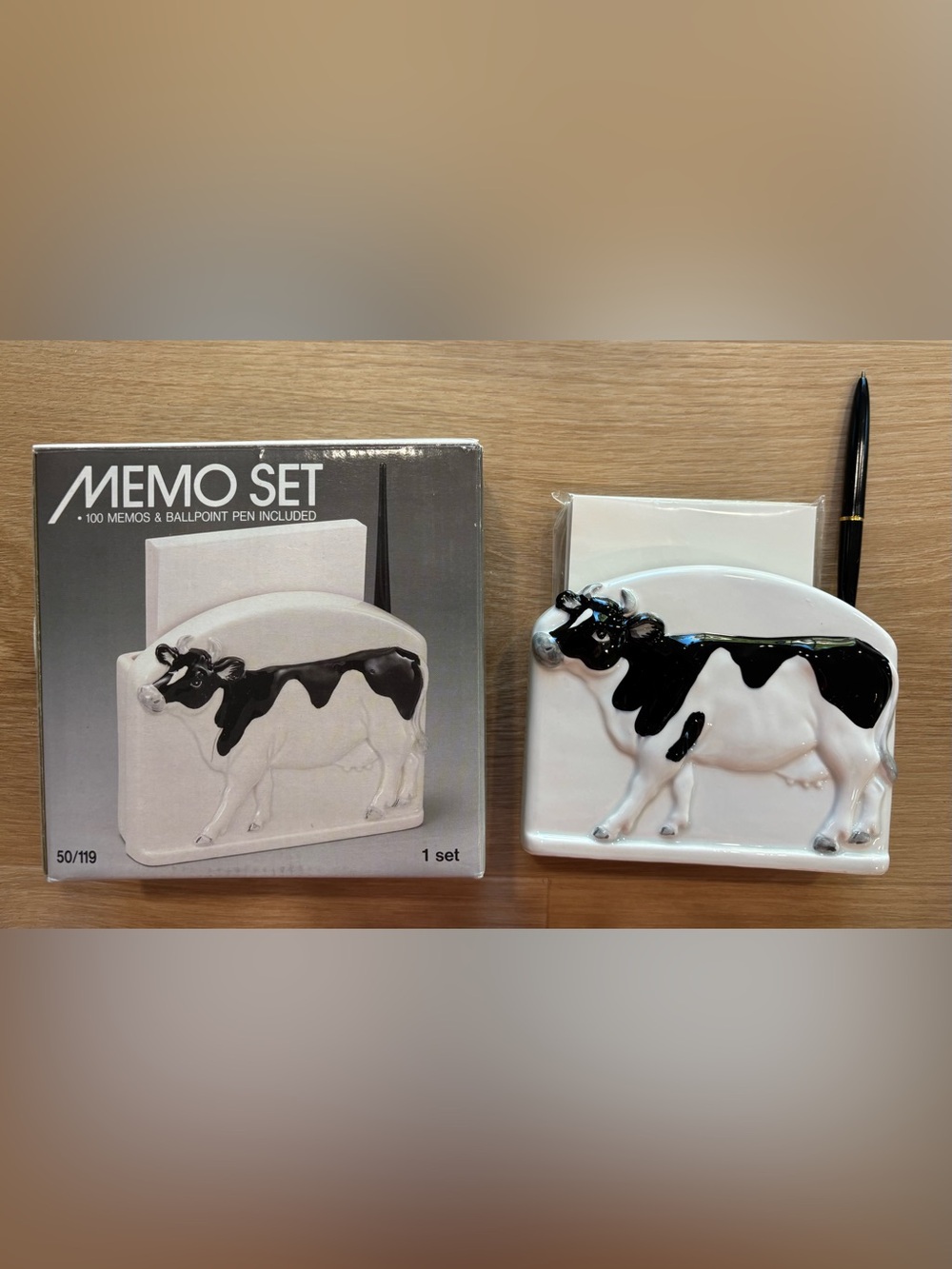 Otagiri Cow Desk Memo Organizer Set! Perfect condition for cow lovers!